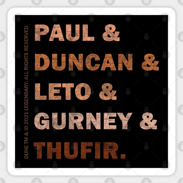 Dune name list Magnet by valentinahramov